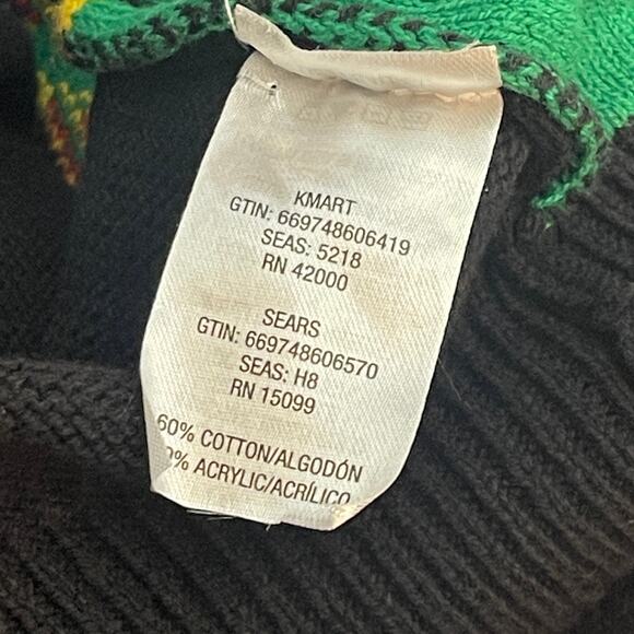 Roebuck & Co. Christmas Tree Lights LET'S GET LIT Ugly Christmas Sweater Size M - Picture 4 of 4